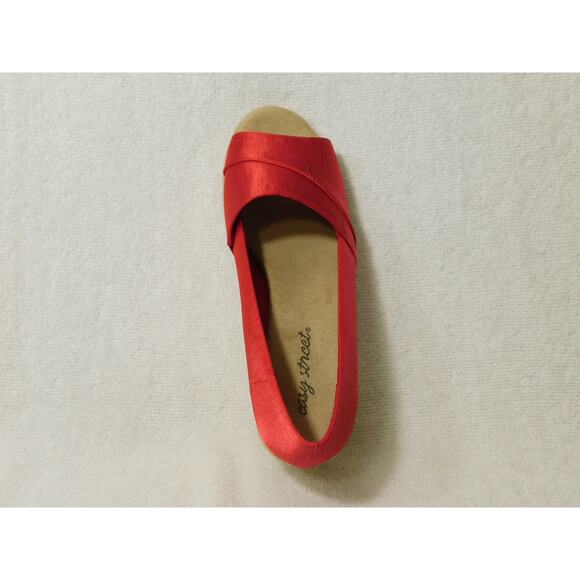 W651 Easy Street Red Thai Silk Jasper Super Flex Espadrille Sandals 7.5 M - Picture 4 of 5
